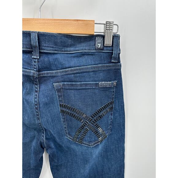 7 For All Mankind Gwenevere Dark Wash Blue Denim Skinny‎ Jeans Women's Size 28 - Picture 7 of 9